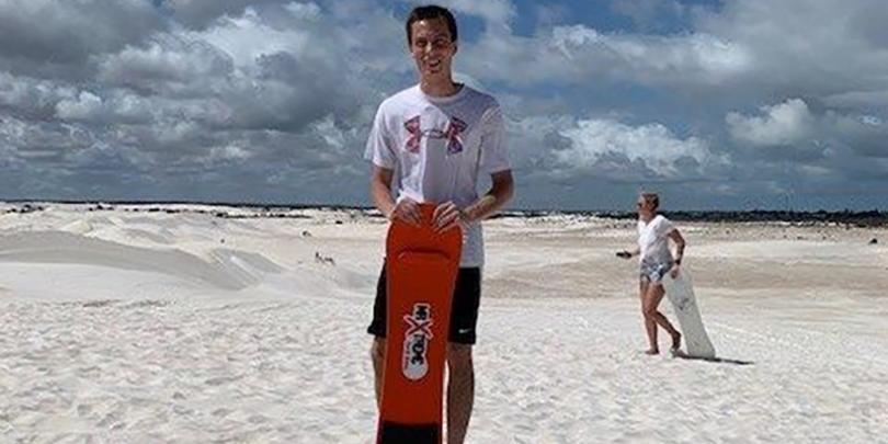 Sam Shook on the beach