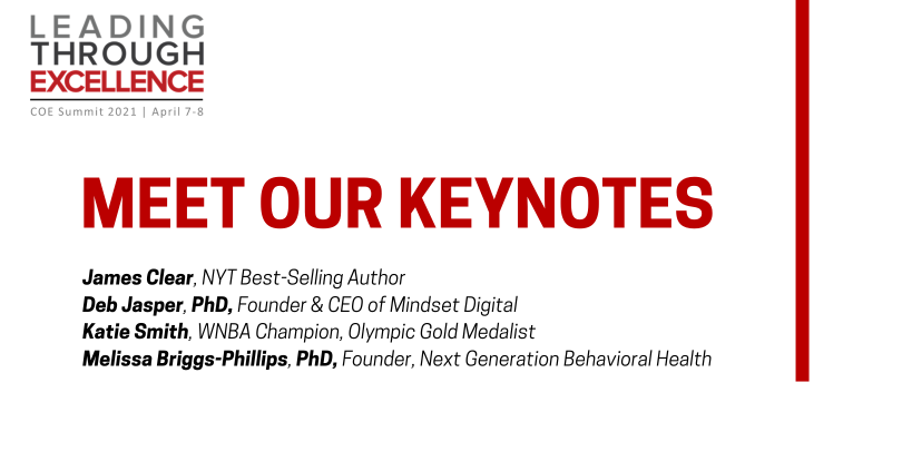 Text on white background: Meet our Keynotes (with name and title, available below)