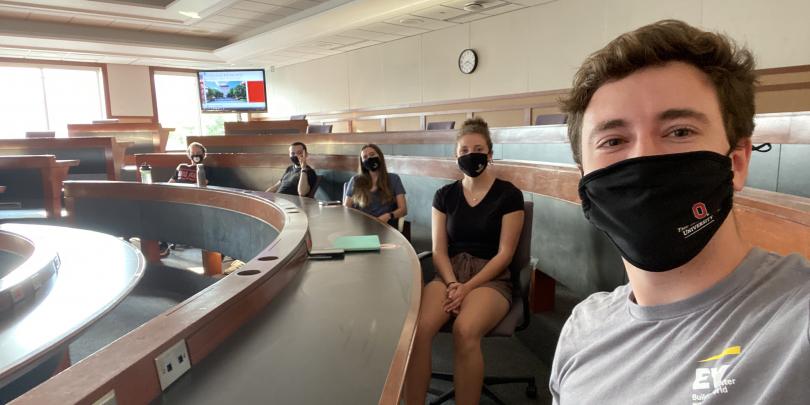Social distancing and wearing masks in one the few in-person classes I had this semester.