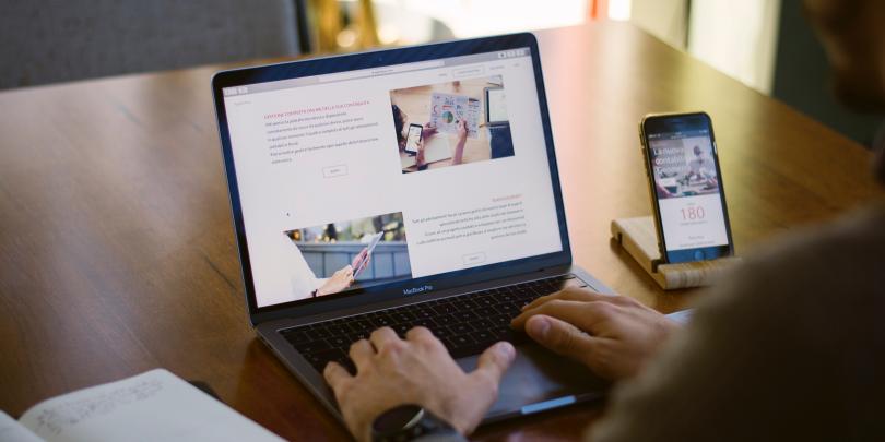 Man sitting at computer