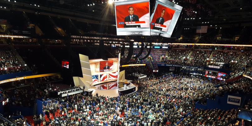 Wide shot of Republican National Convention in 2016