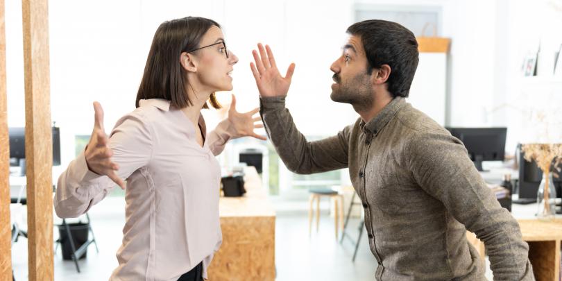 Two people arguing