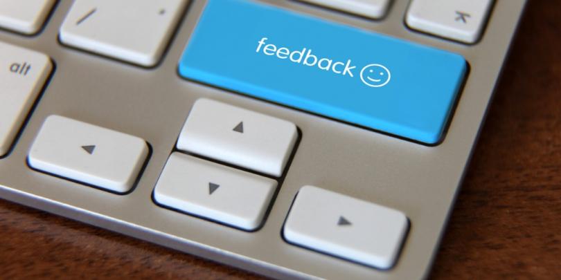 Keyboard with feedback button