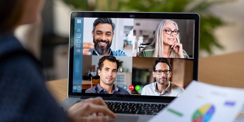 team in an online meeting
