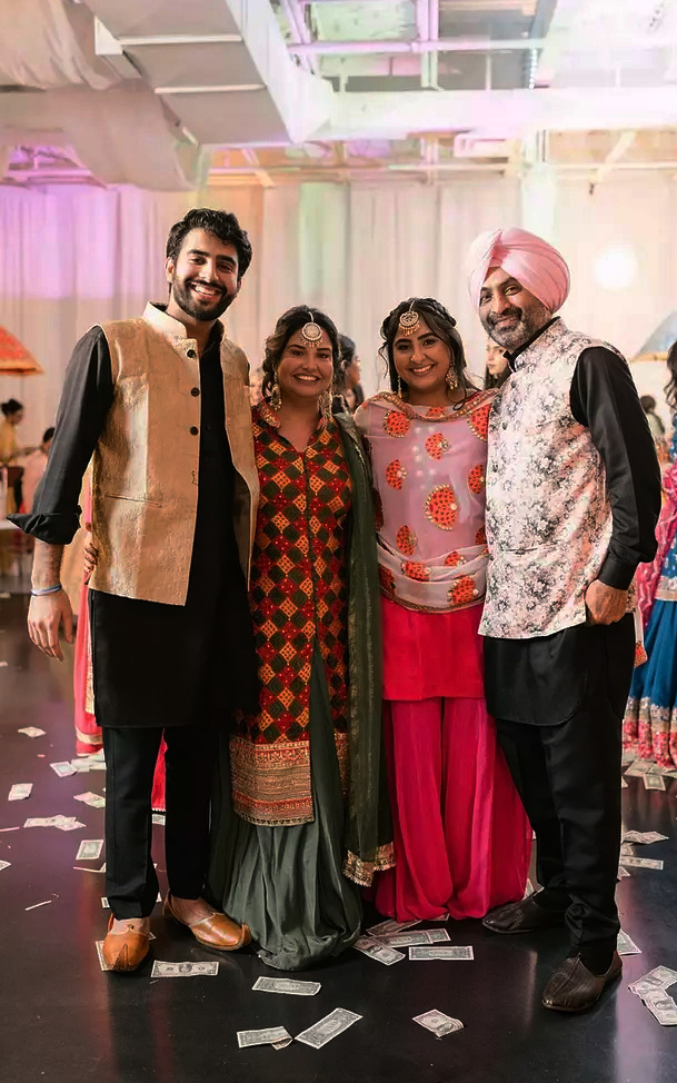 Gavraj with his mom Aman, sister Simran and father Hardeep