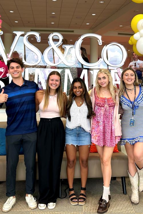Prateeksha at the Victoria's Secret headquarters with fellow VS interns.