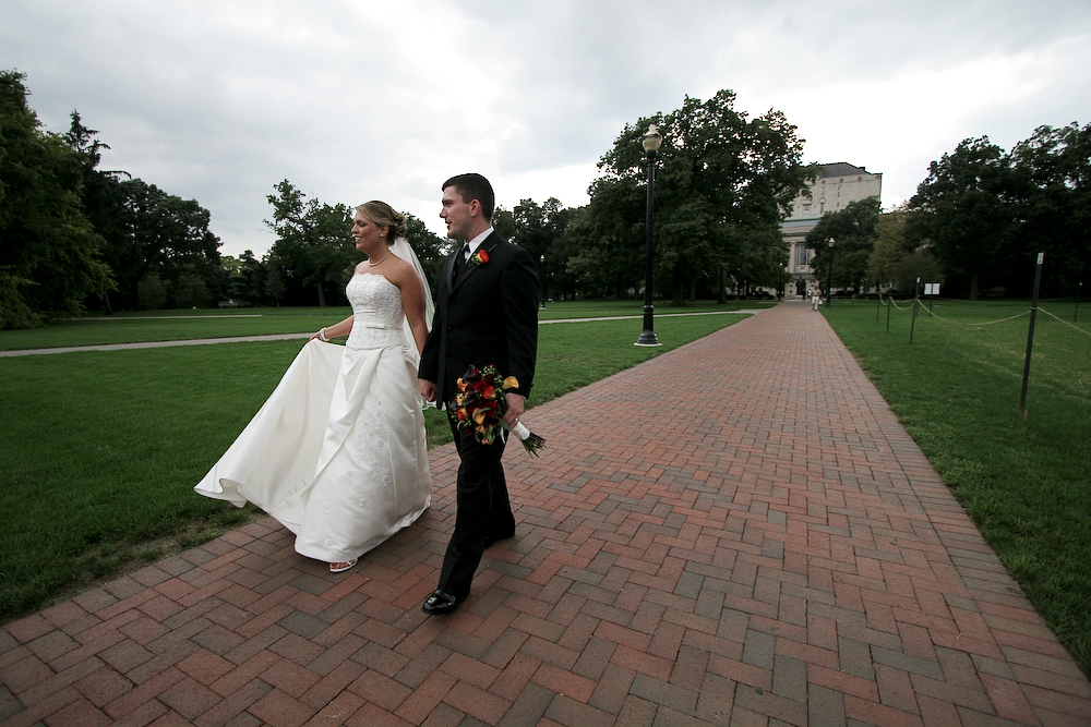 Sarah and Bryan Martin walk the Long Walk on their wedding day