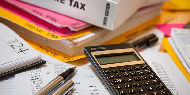 Stock image of a tax calculator