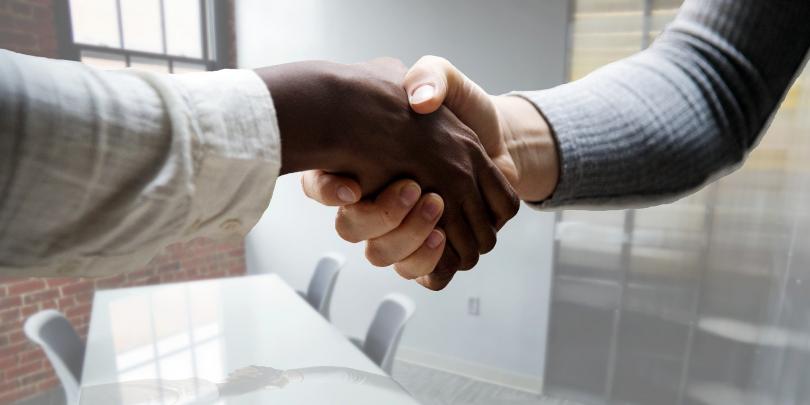 Stock photo of a job interview handshake