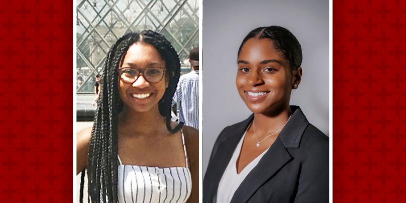 Headshots of Jasmine Mathis and Jalyn Hall