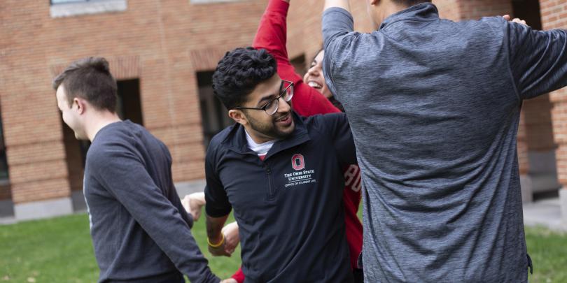 Fisher students on the courtyard